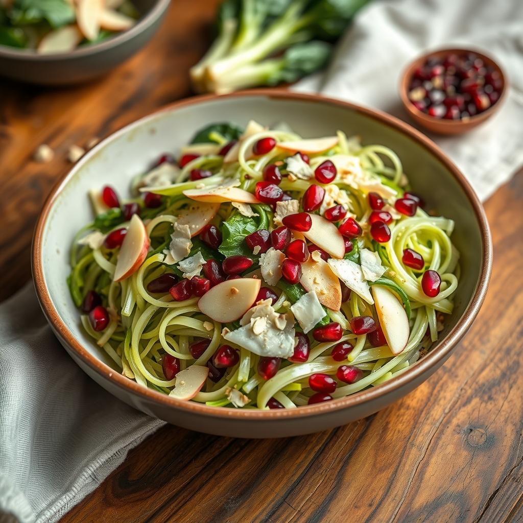 Roher Rosenkohl-Salat mit Granatapfel