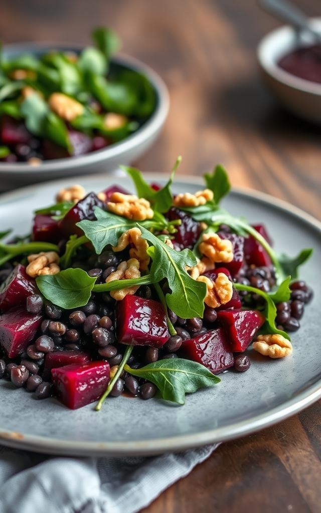 Rote-Bete-Salat mit Belugalinsen