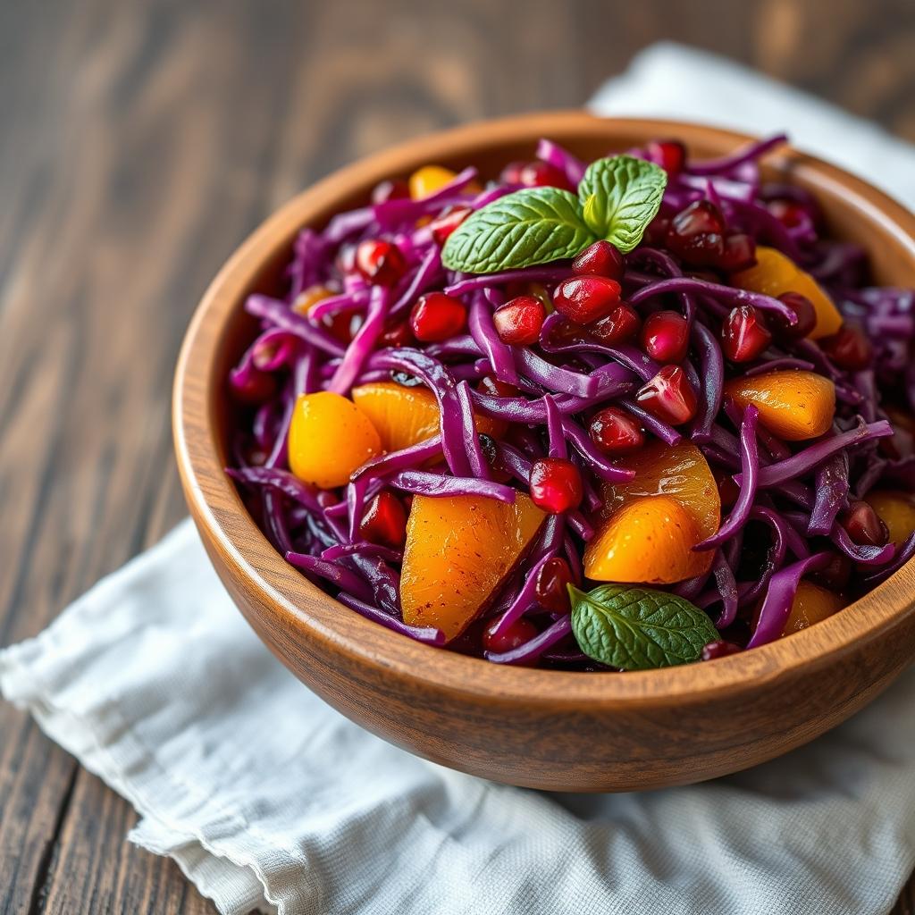 Roher Rotkohl-Orangen-Salat
