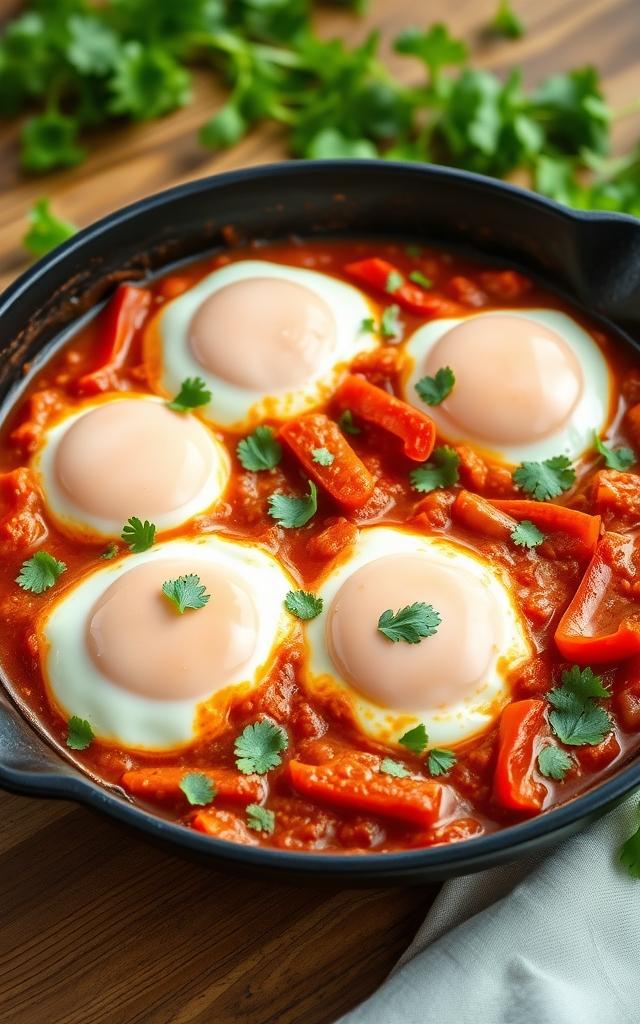 Shakshuka mit Paprika und Tomate