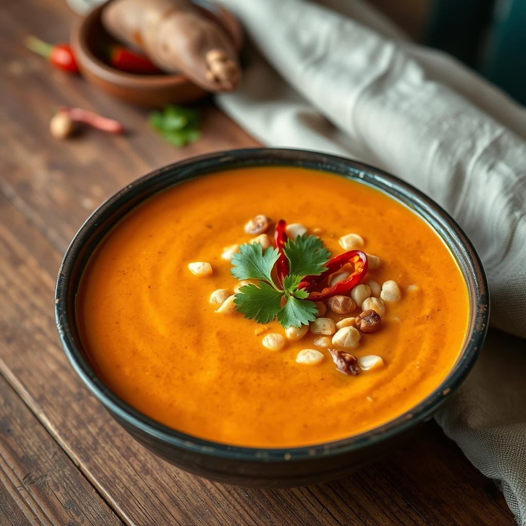 Süßkartoffel-Erdnuss-Suppe
