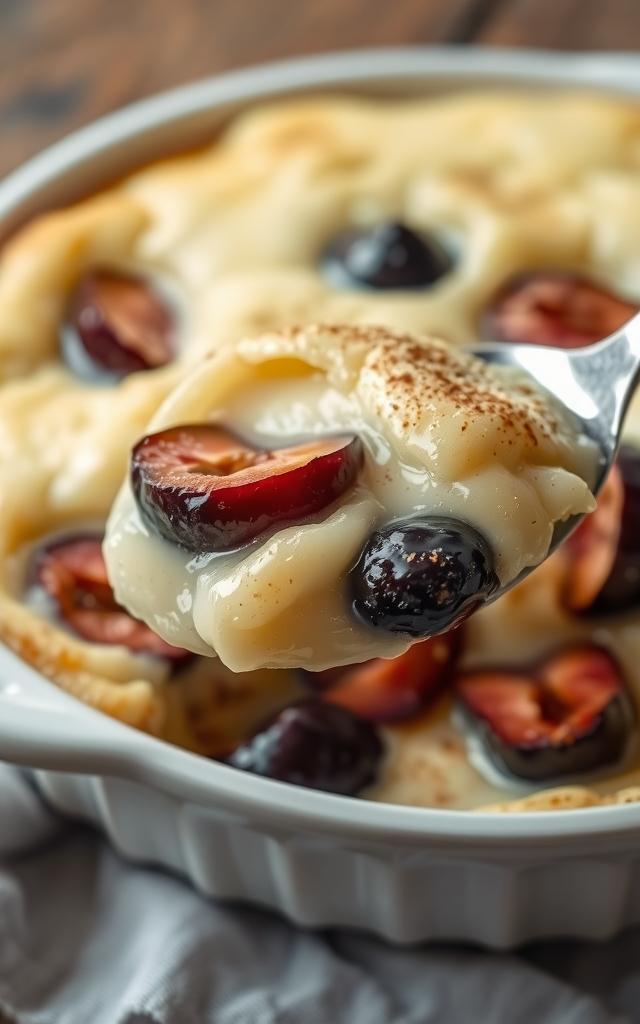 Baked Plum and Quark Pudding