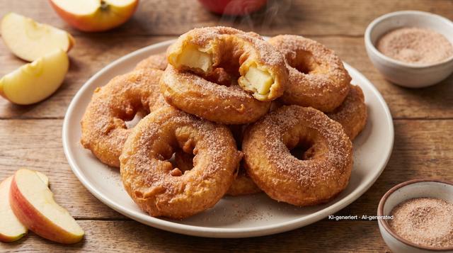 Apfelkücherl (appelbeignets in bierbeslag)
