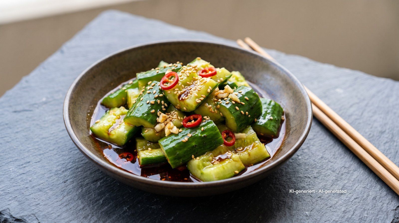 Aziatische komkommersalade