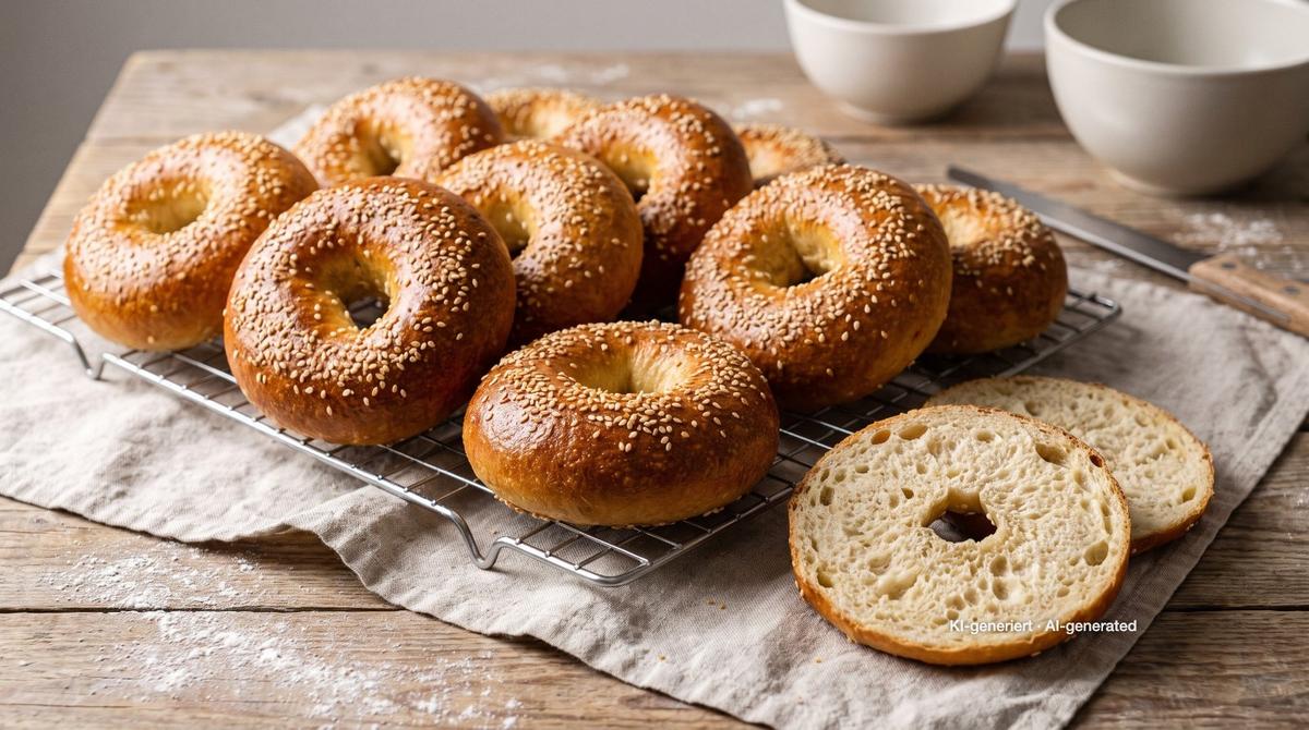 Zelf bagels bakken – Recept en afbeelding gemaakt met AI, redactioneel gecontroleerd