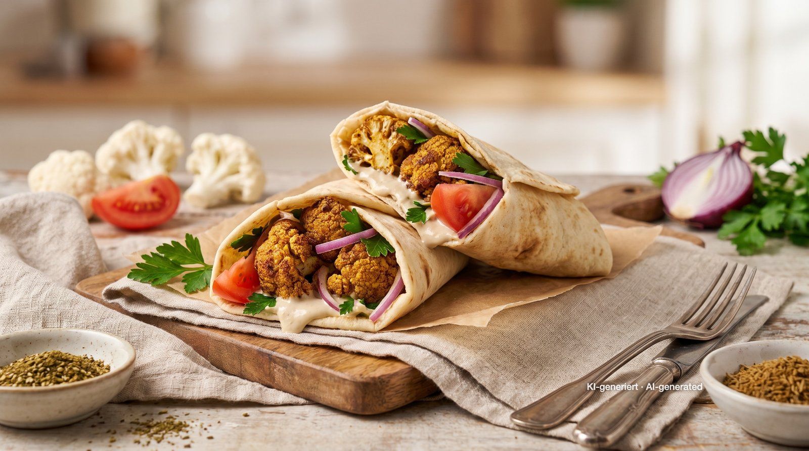 Blumenkohl-Shawarma-Wrap
