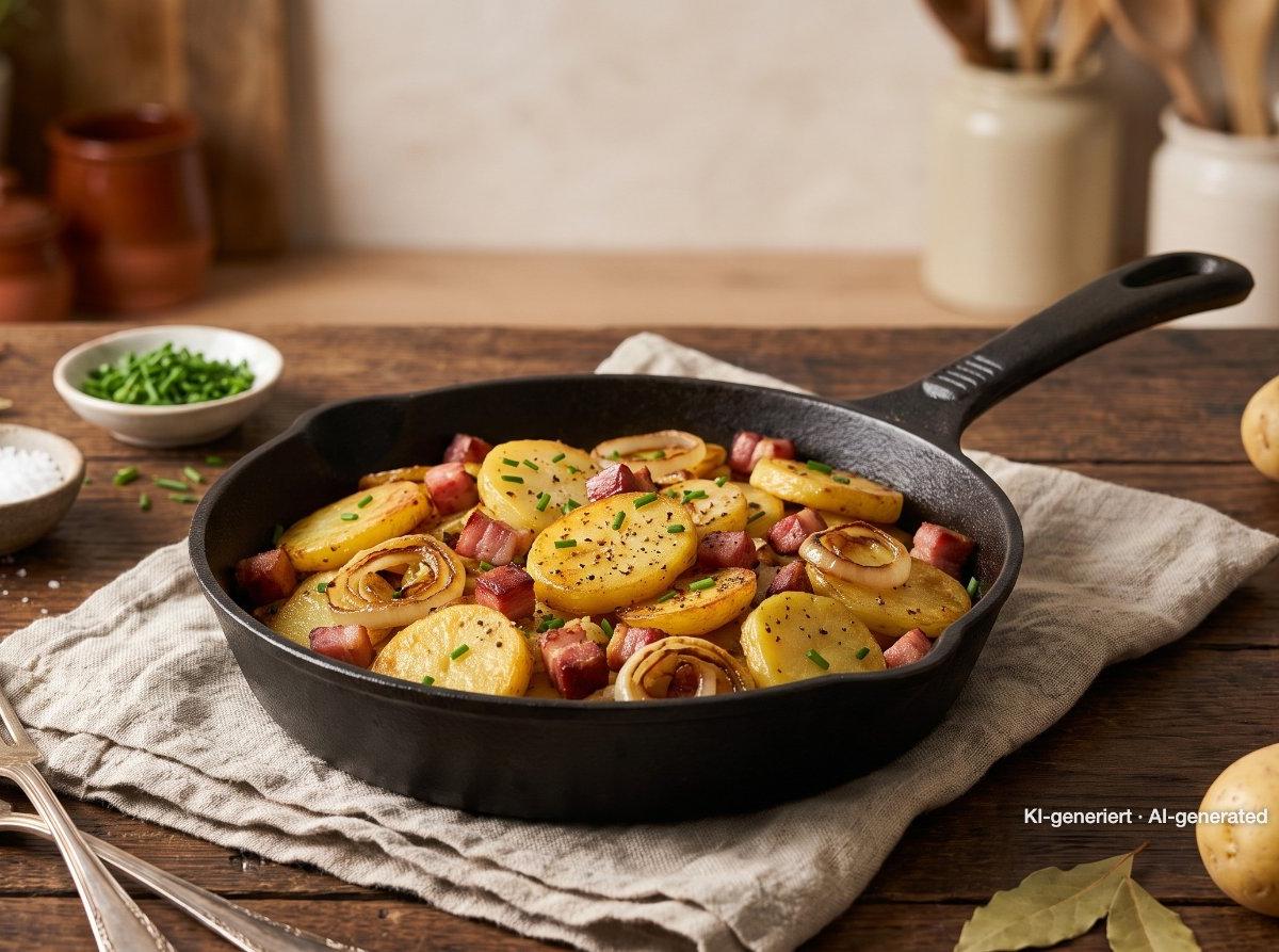 Patate saltate con pancetta e cipolle