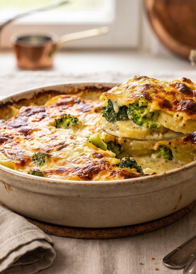 Gratin de brocoli et pommes de terre