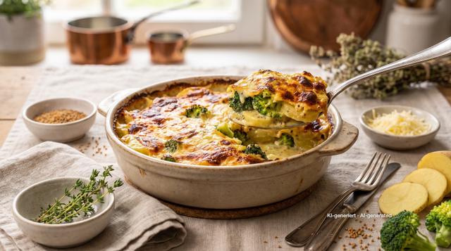 Ovenschotel met broccoli en aardappel