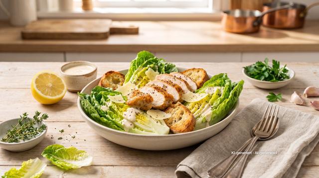Caesar Salad mit gebratenem Hähnchen