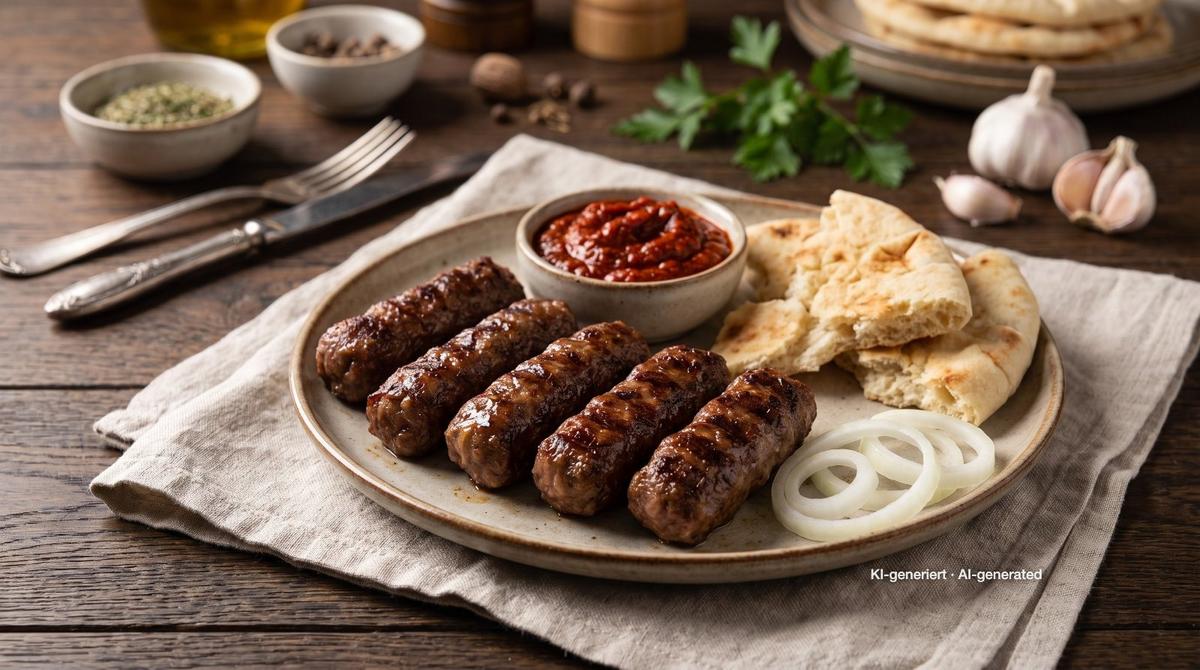 Ćevapčići met ajvar – Recept en afbeelding gemaakt met AI, redactioneel gecontroleerd