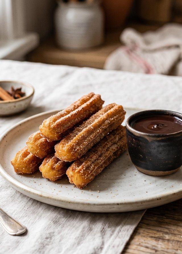 Churros with Chocolate Sauce