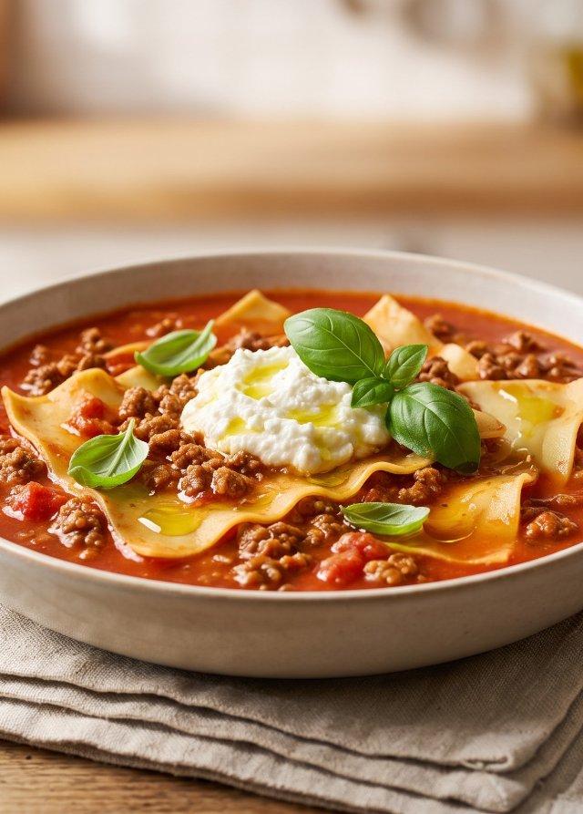 Cremige Lasagne-Suppe