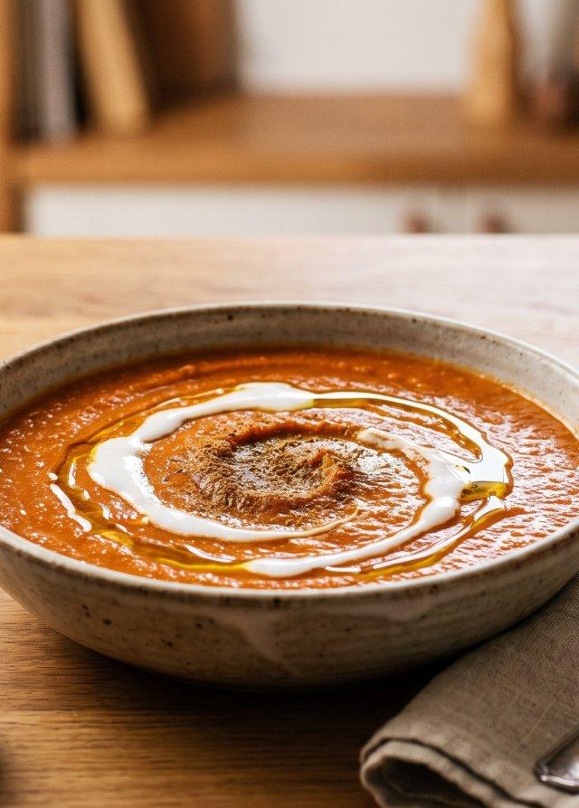 Velouté de tomates et lentilles corail