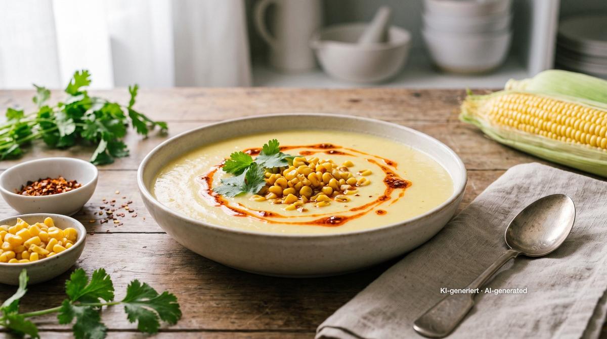 Creamy Sweetcorn Soup – Recipe and image AI-created, editorially reviewed