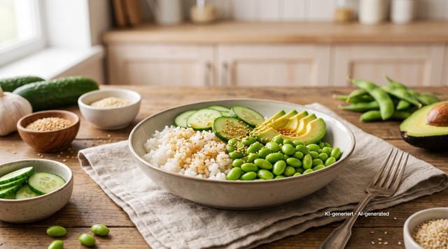 Edamame Rice Bowl with Ginger-Soy Dressing
