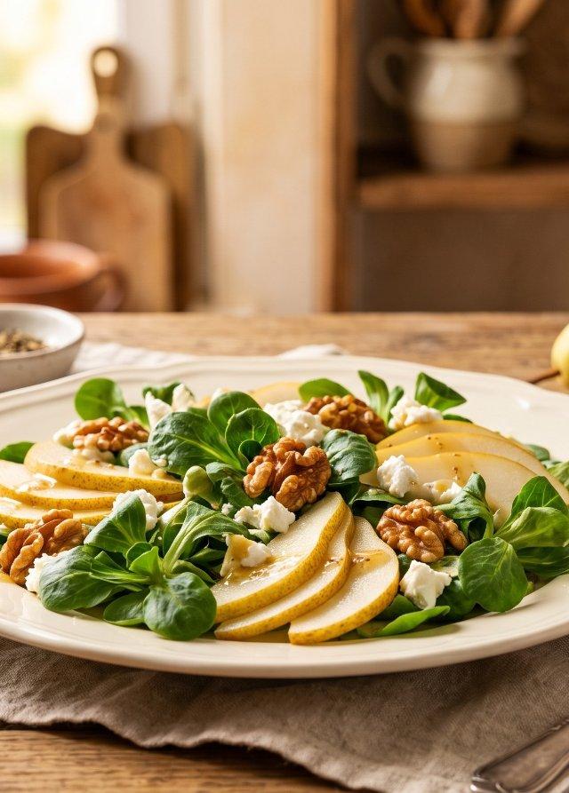Lamb's Lettuce with Pear and Walnut