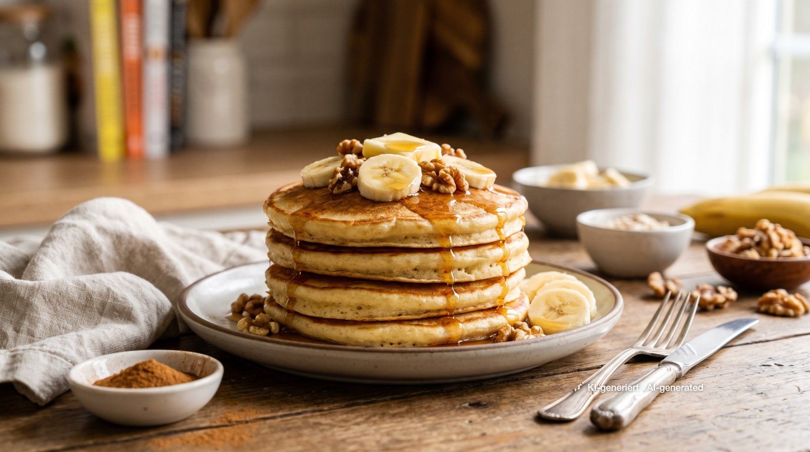 Luchtige bananenpancakes