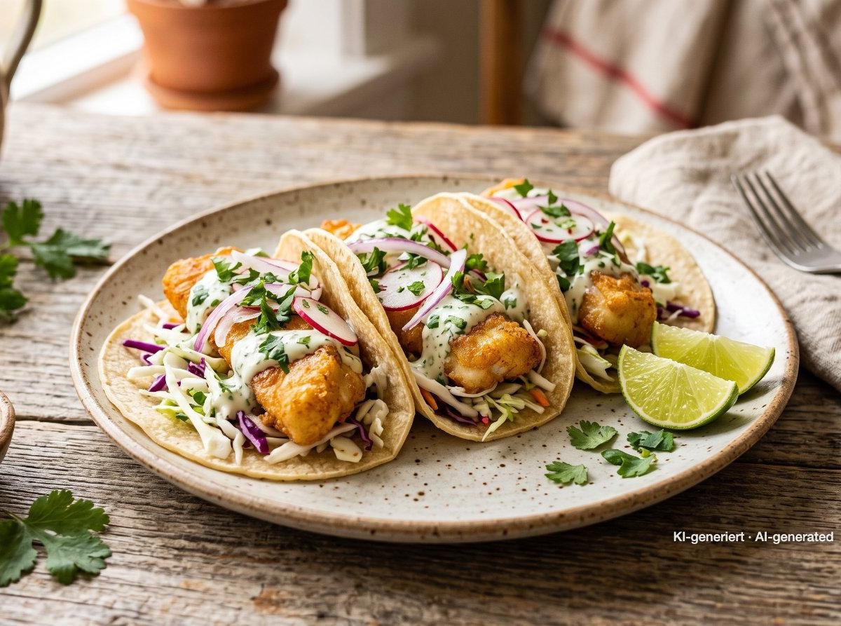 Tacos di pesce con insalata di cavolo al lime
