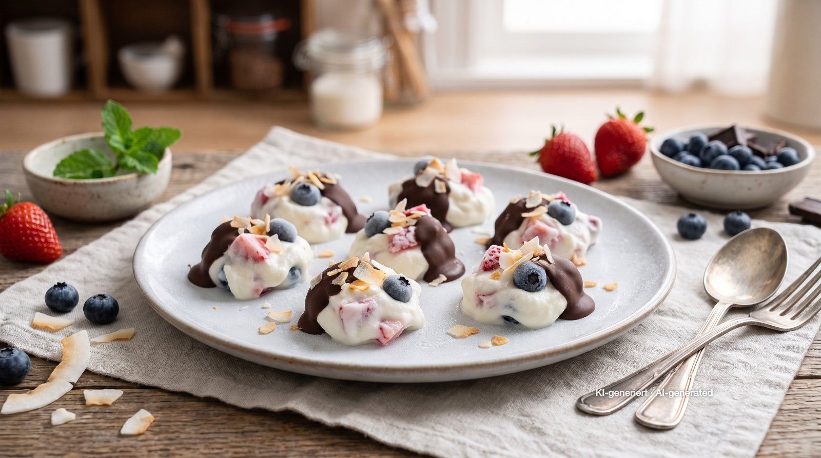 Frozen Yogurt Berry Clusters
