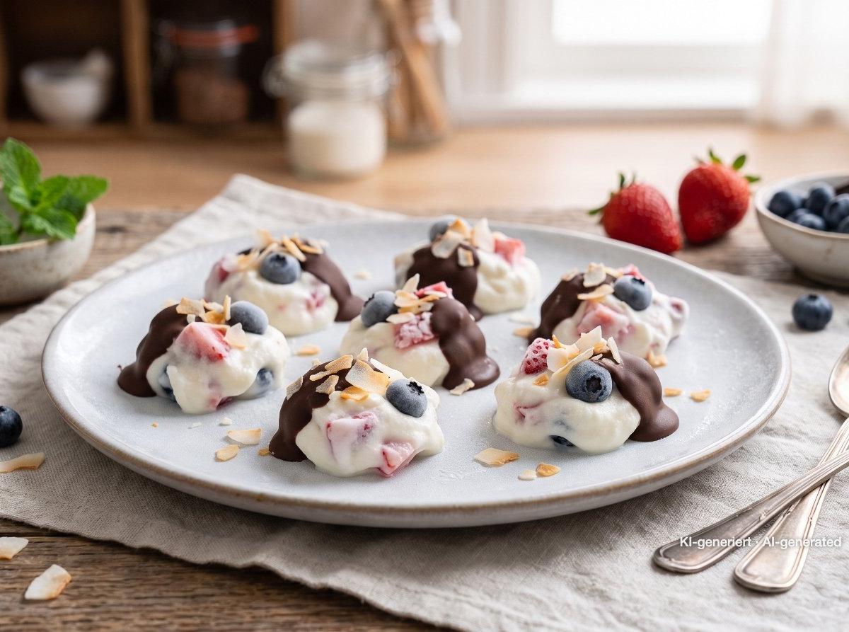 Frozen Yogurt Berry Clusters