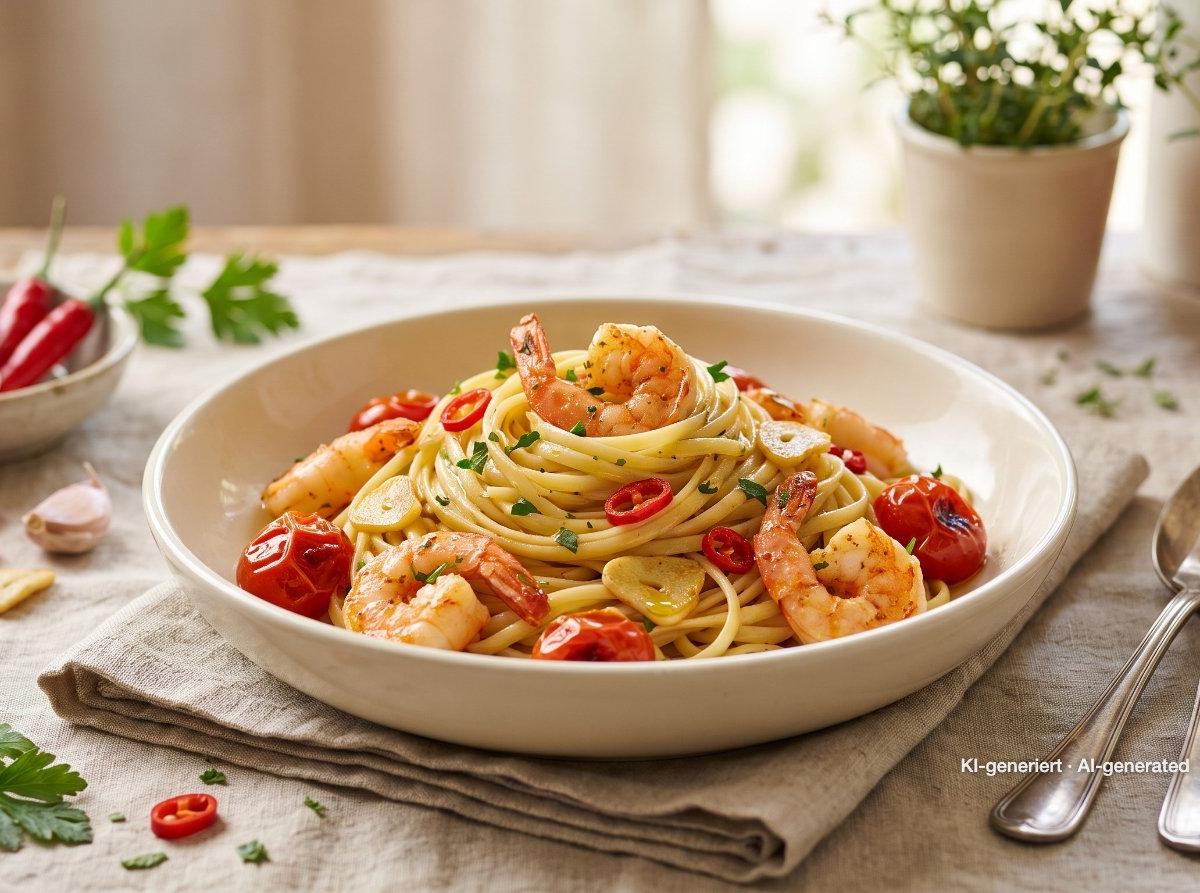 Chili Garlic Shrimp Linguine