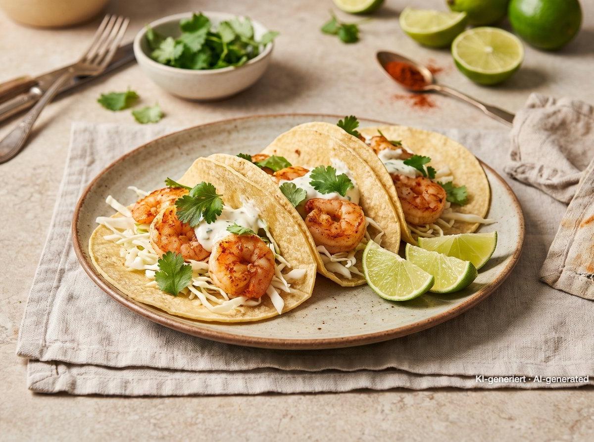 Garnelen-Tacos mit Limette
