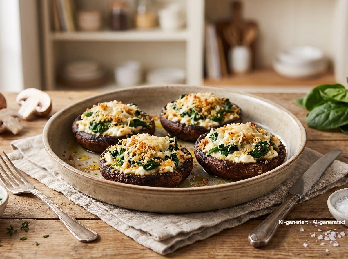 Stuffed Portobello Mushrooms with Spinach and Ricotta