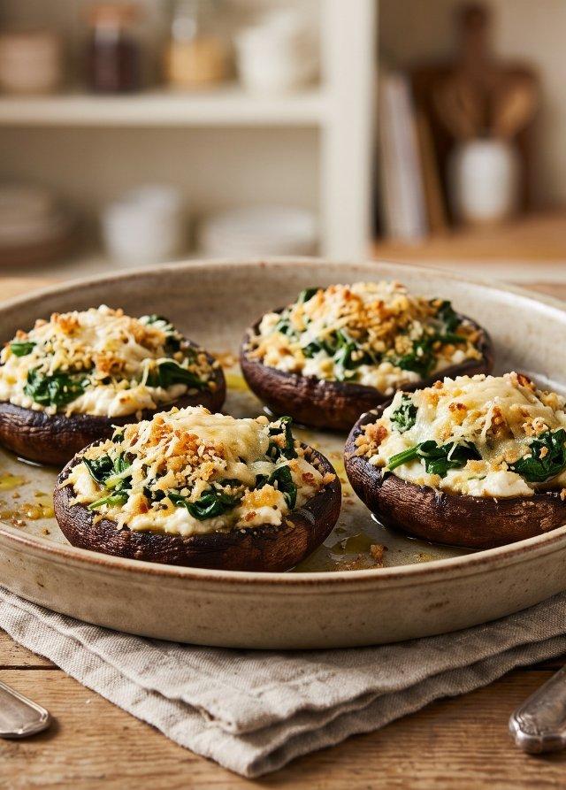 Stuffed Portobello Mushrooms with Spinach and Ricotta