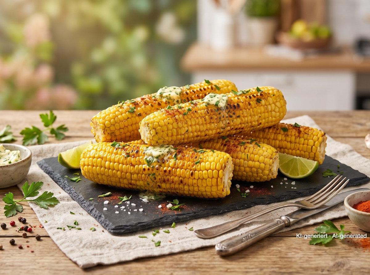 Épis de maïs grillés au beurre aux herbes