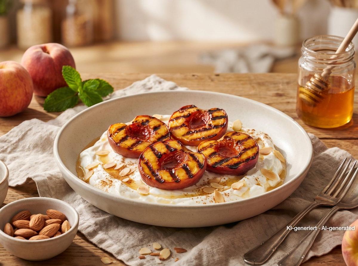 Grilled Peaches with Honey Yogurt