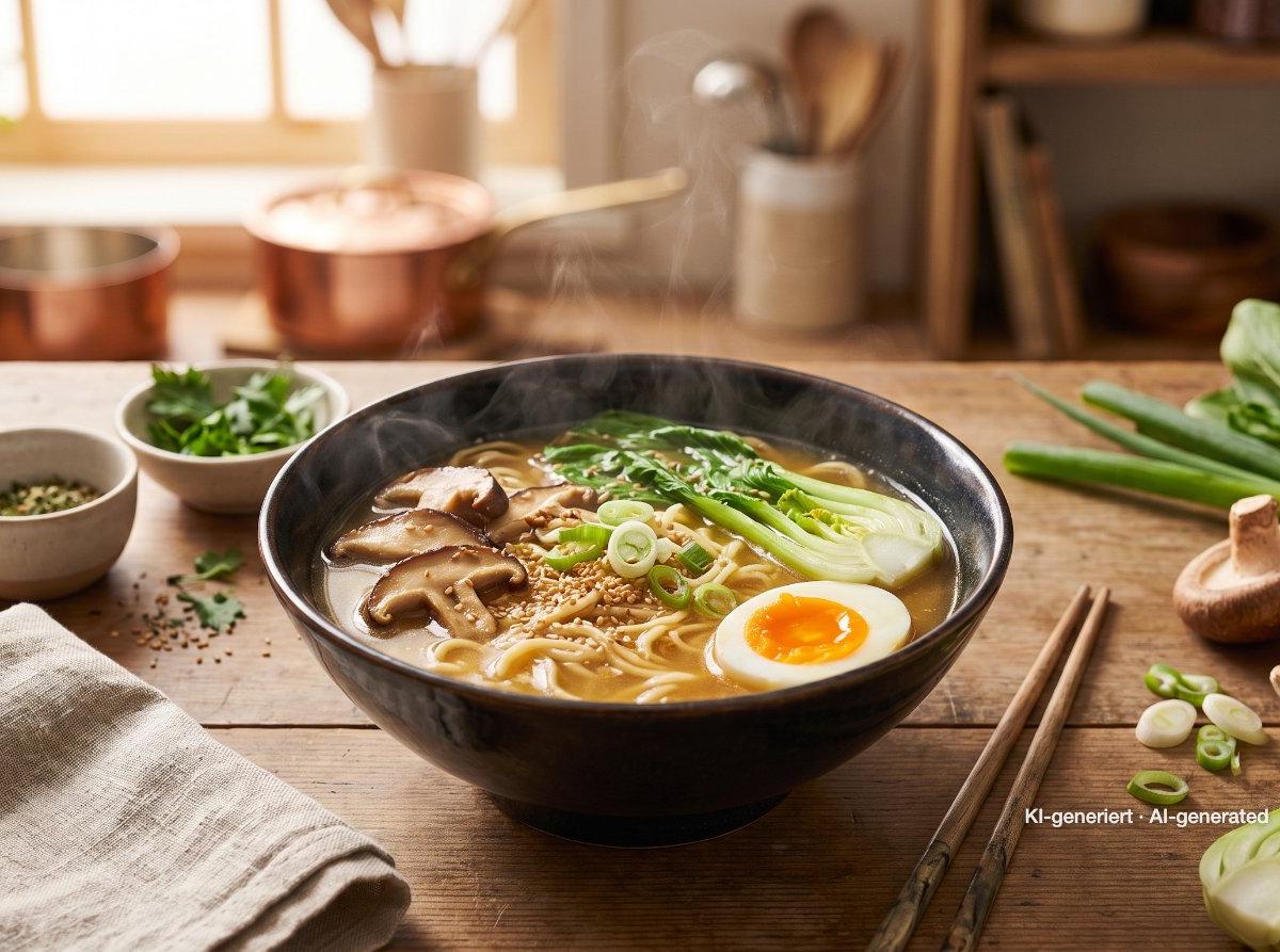 Ramen de miso con verduras