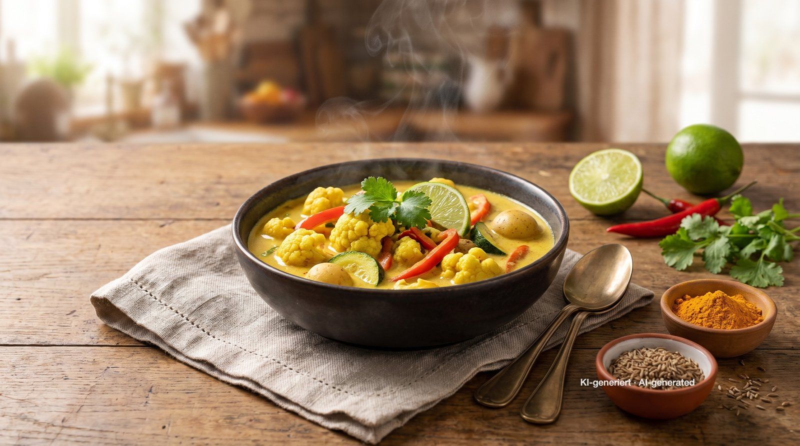 Gele groentecurry met kokosmelk