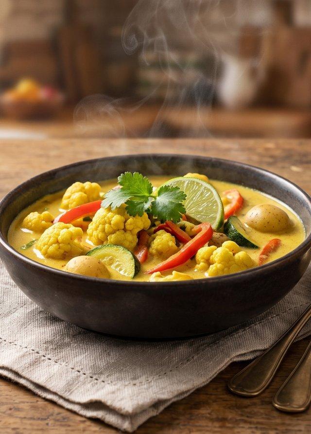 Gelbes Gemüse-Curry mit Kokosmilch