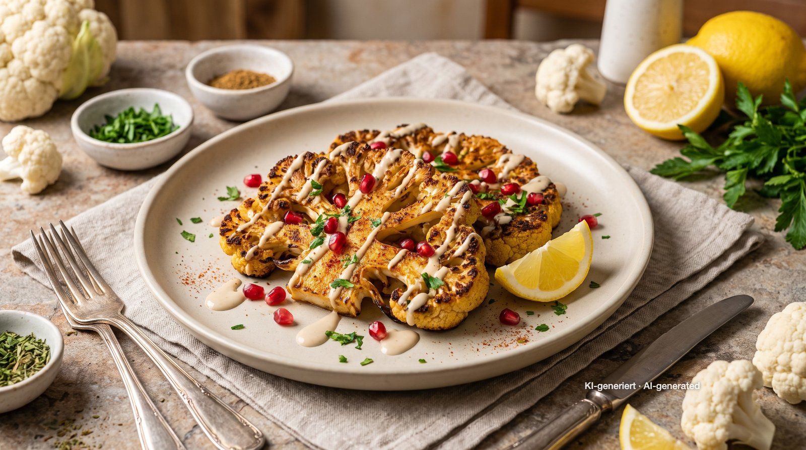 Geroosterde bloemkoolsteaks met tahin