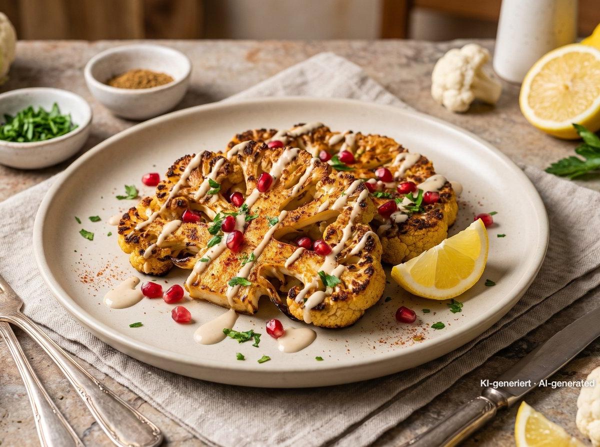 Roasted Cauliflower Steaks with Tahini