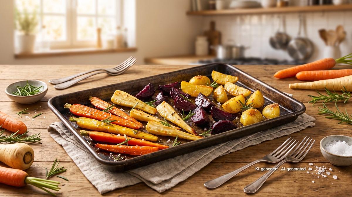 Sheet-Pan Roasted Root Vegetables – Recipe and image AI-created, editorially reviewed