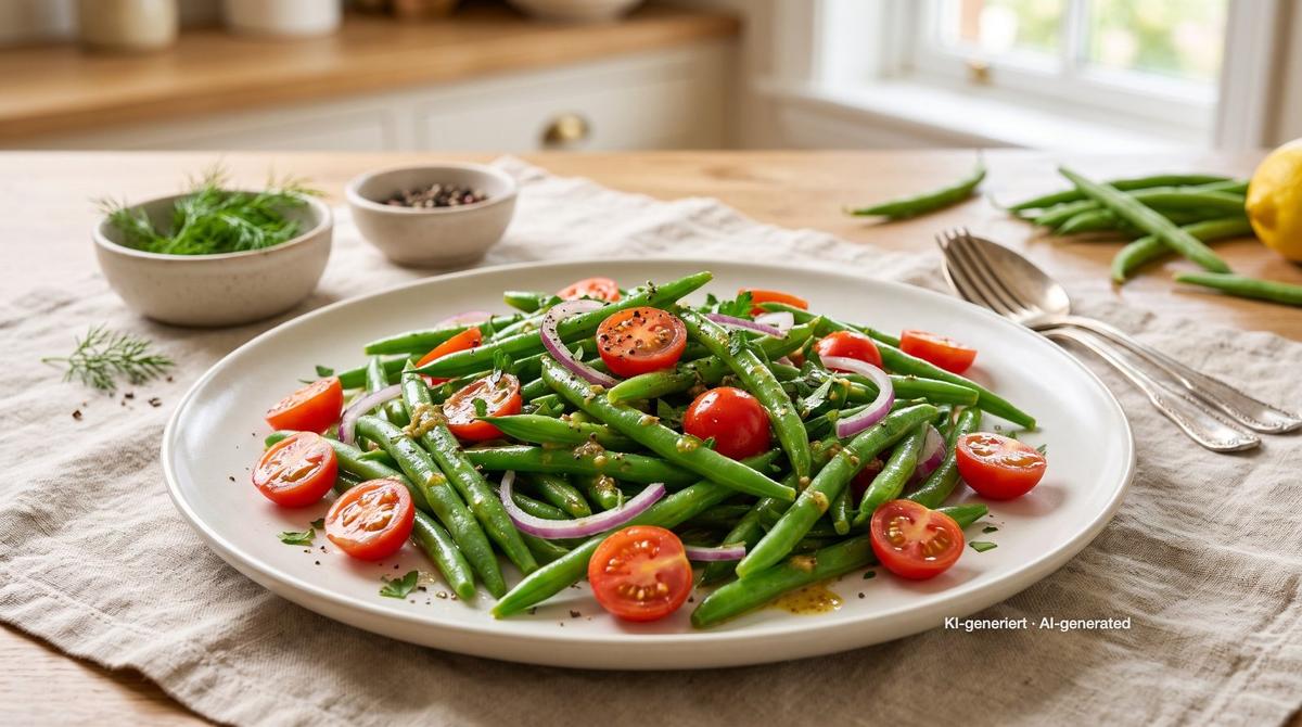 Salad Buncis dengan Vinaigrette Mustard – Resep dan gambar dibuat dengan AI, telah diperiksa oleh tim redaksi