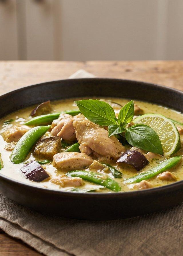 Grünes Thai-Curry mit Hähnchen