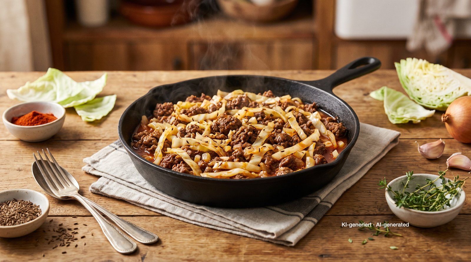 Hackfleisch-Kohl-Pfanne
