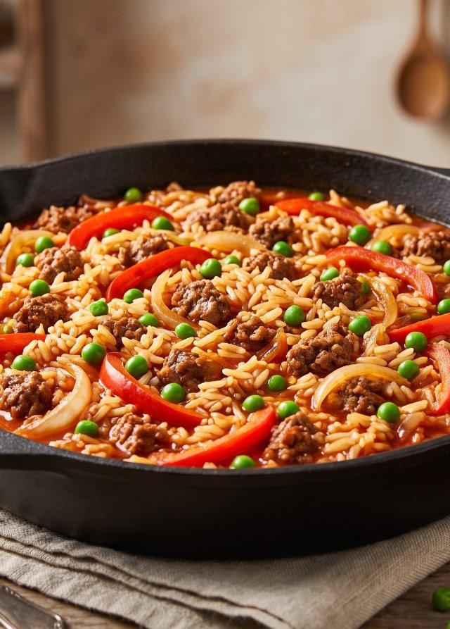 Ground Beef and Rice Skillet