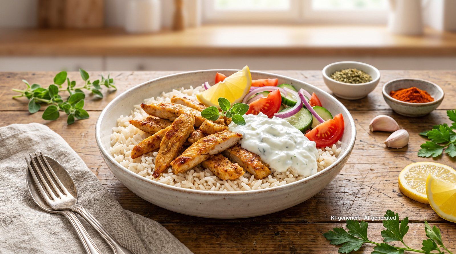 Bowl met kipgyros