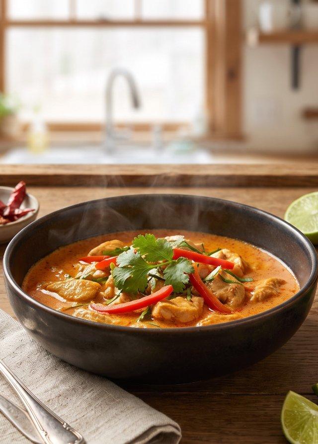 Curry de pollo al coco