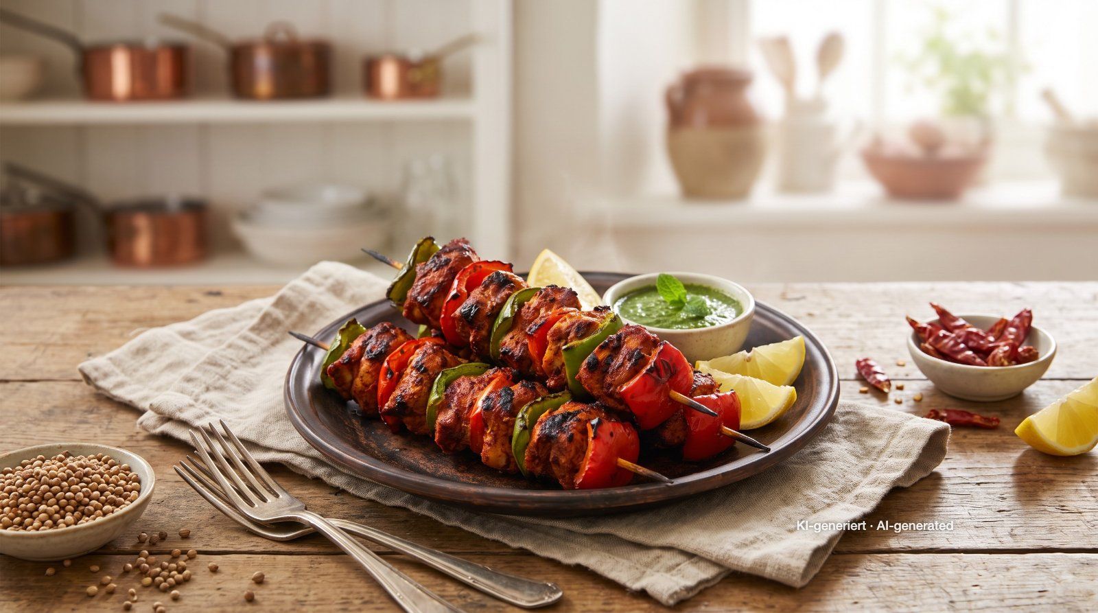 Hähnchen-Tikka-Spieße vom Grill