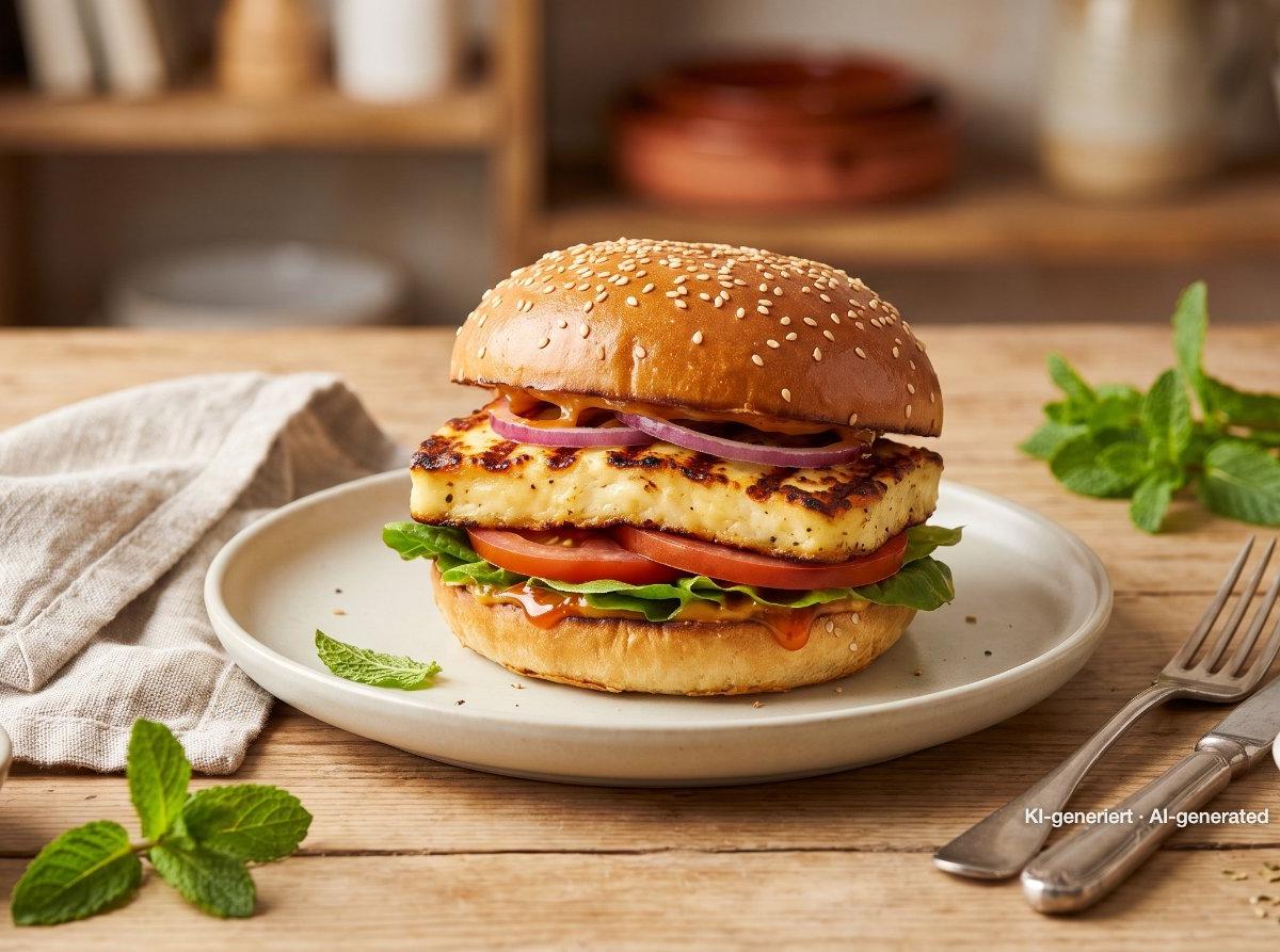 Hamburguesa de halloumi