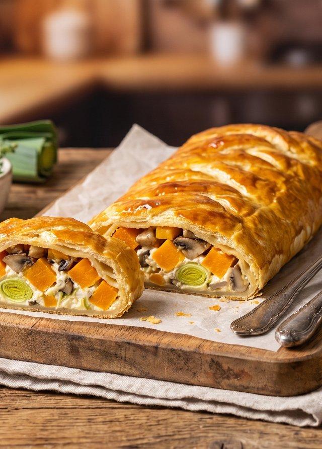 Savoury Vegetable Puff Pastry Strudel
