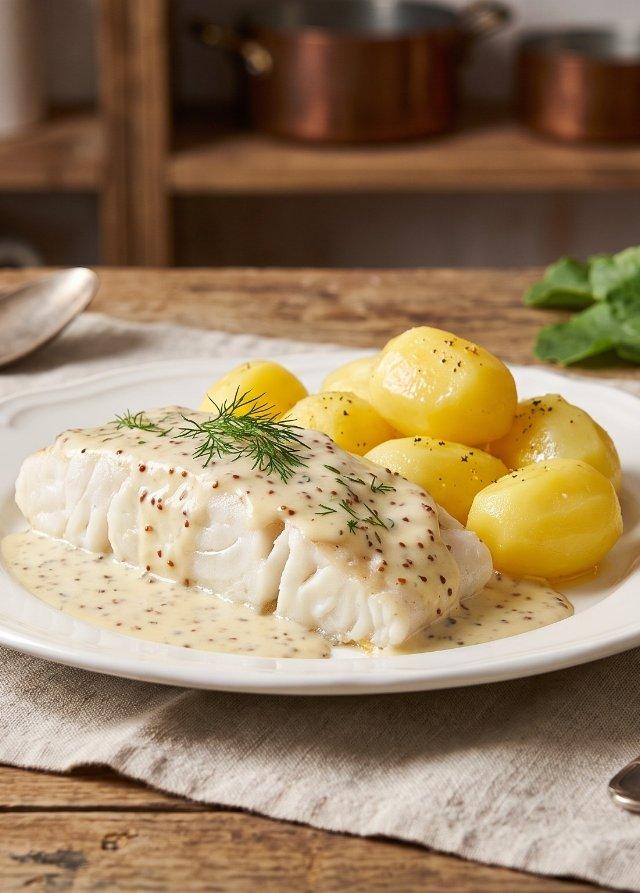 Bacalao en salsa de mostaza