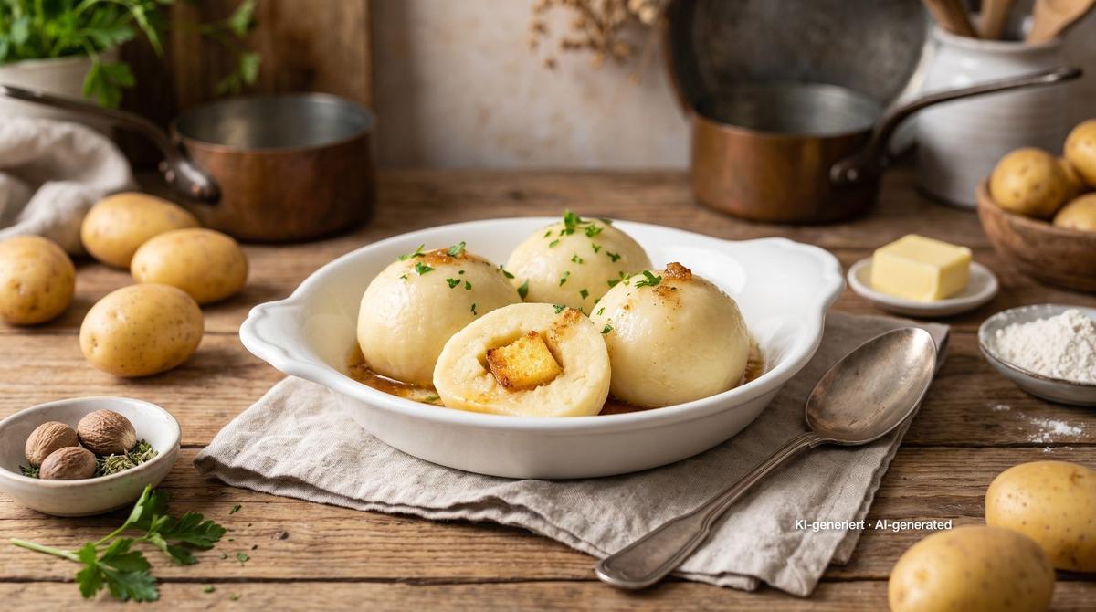 Kartoffelklöße — das Grundrezept – Rezept und Bild mit KI erstellt, redaktionell geprüft