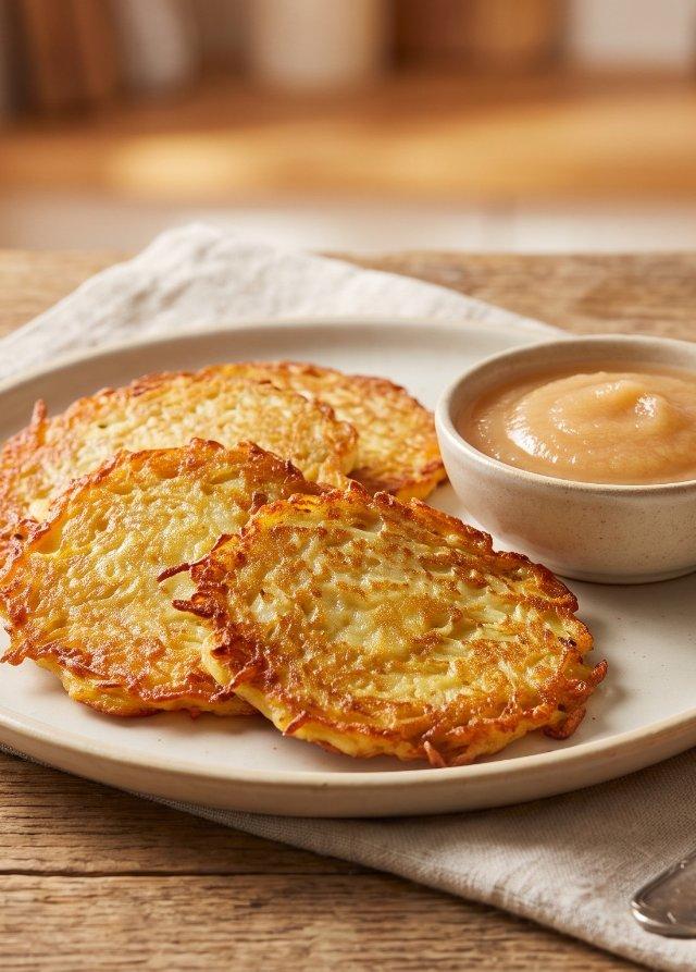 German Potato Pancakes with Applesauce