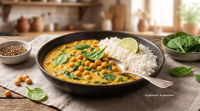 Kichererbsen-Spinat-Curry